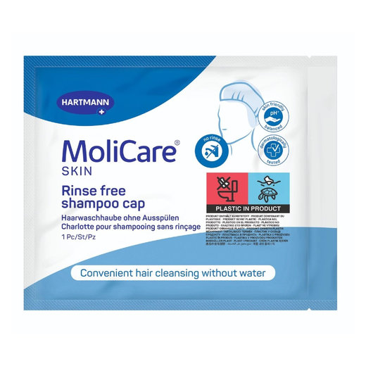 Molicare Skin Rinse Free Shampoo Cap - Προεμποτισμένο Σκουφάκι Λουσίματος Χωρίς Χρήση Νερού